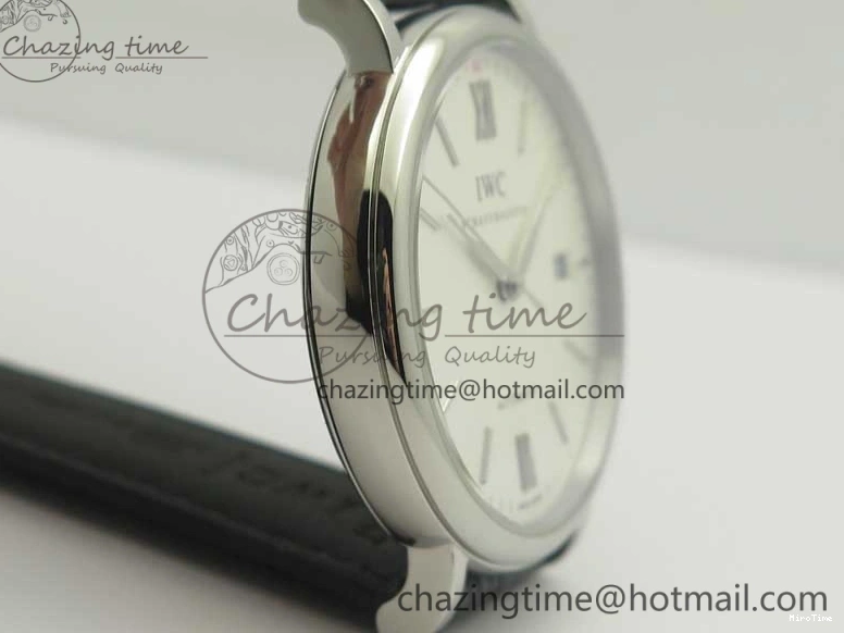 MIROTIME 0730 Portofino Automatic SS MKF 1:1 Best Edition White Dial On Black Leather Strap MIYOTA 9015 V Original 7204
